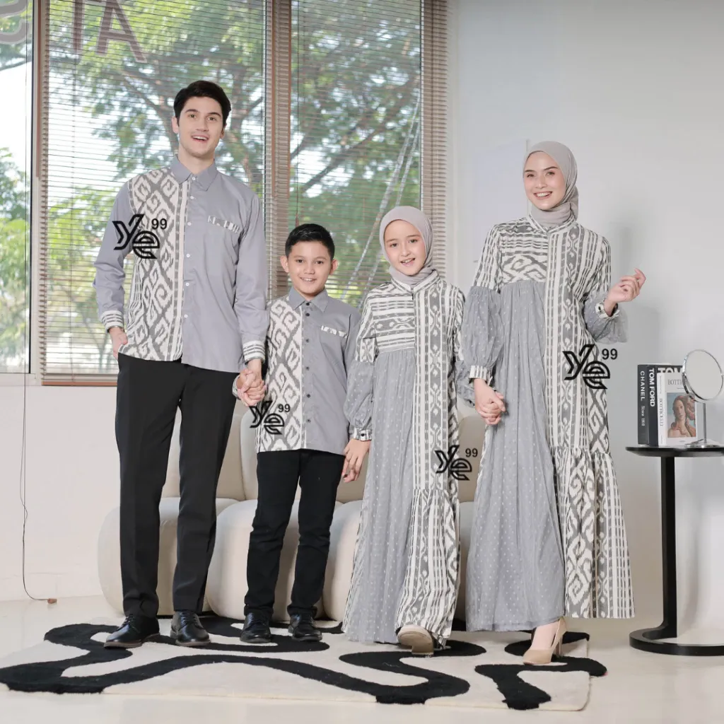 YAYAETHNIC Raya family, set couple keluarga, baju lebaran, couple prewed, raya dress rang rang black, kemeja ethnic tenun troso