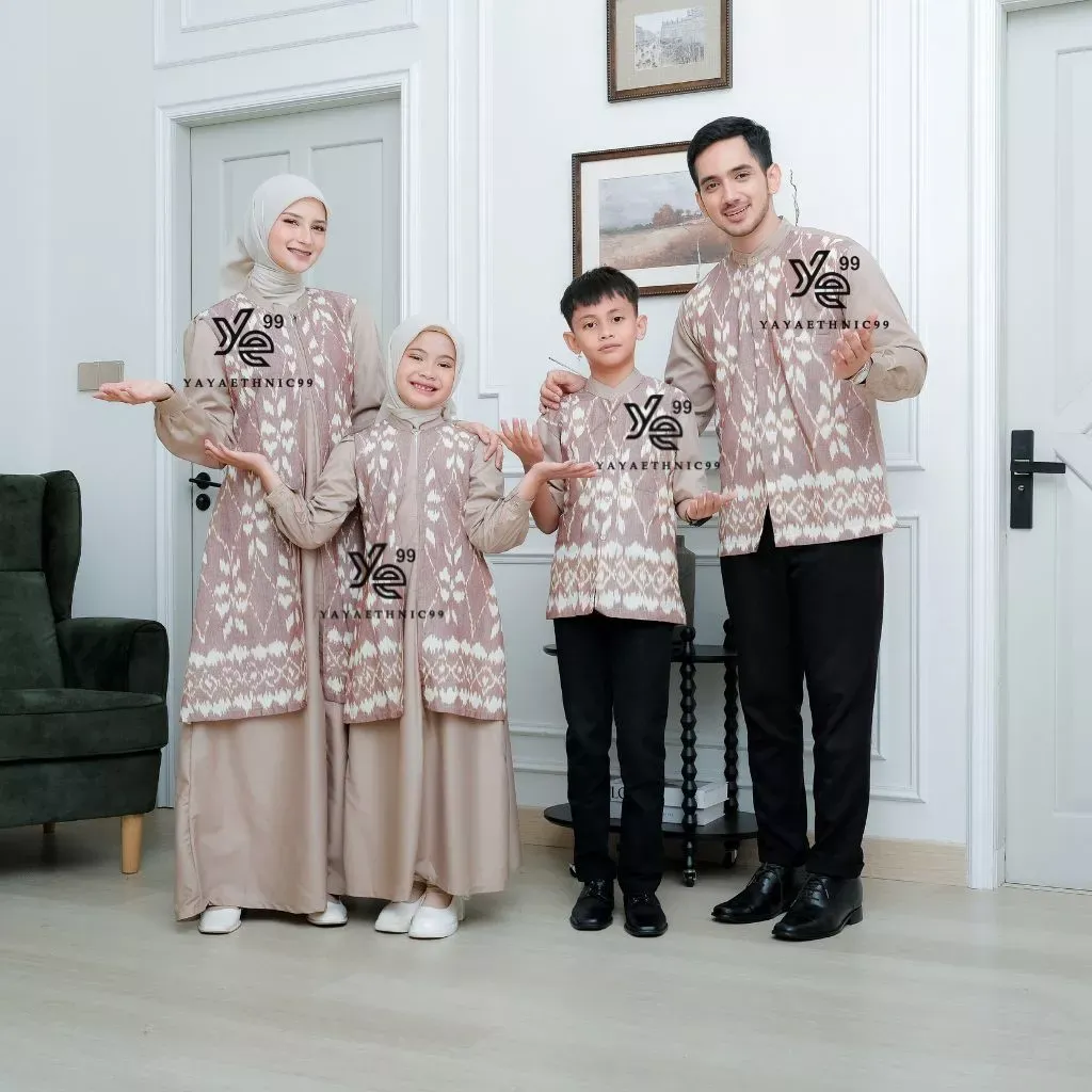 YAYAETHNIC Mecca sarimbit lebaran tenun, set family mecca full brown