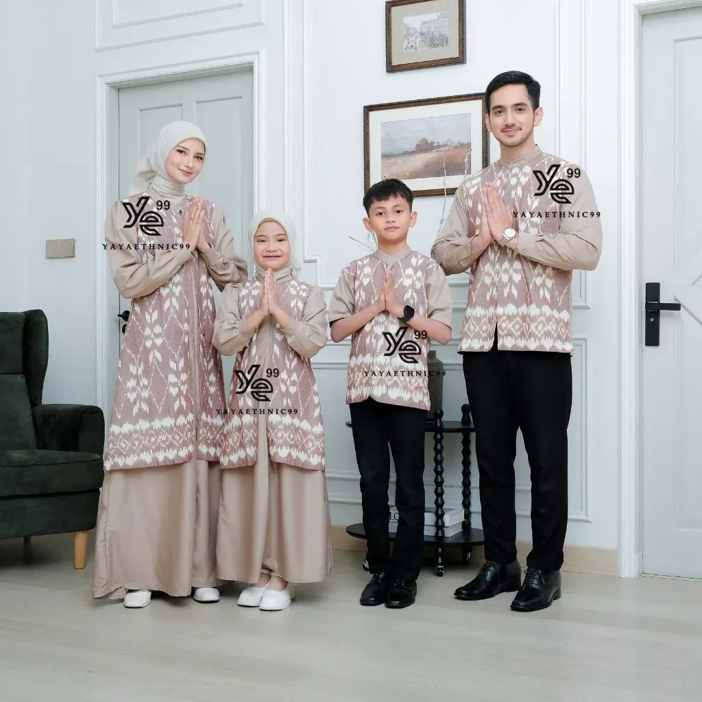 YAYAETHNIC Mecca sarimbit lebaran tenun, set family mecca full brown